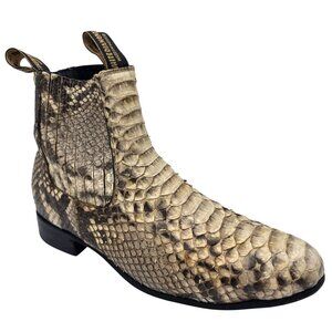 White Diamonds Exotic Python Snakeskin Mens size 10.5 Cowboy Western Ankle Boots